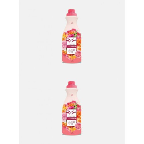B&D Life Health Кондиционер для белья High Enrichment Fabric Softener Rose, концентрат с ароматом розы, 1,2 л, 2 шт.