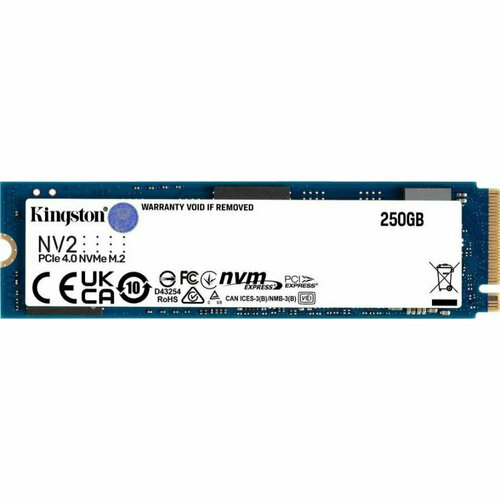 SSD накопитель Kingston 250Gb NV2 M.2 PCI-E 4.0 x4, NVMe (SNV2S/250G), 1831409