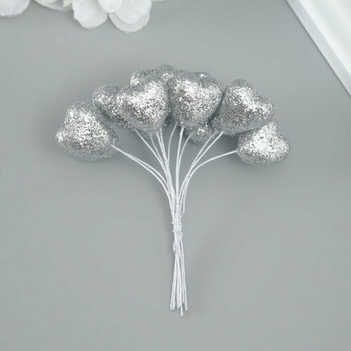 Дамское счастье Декоративное сердце для творчества 2х2 см серебро 591₽