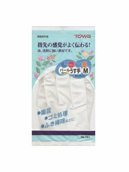 Towa Виниловые перчатки Без покрытия внутри, M, белый