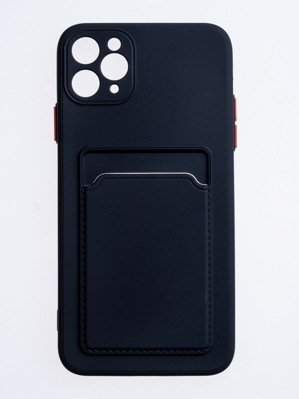 Накладка силиконовая с кардхолдером для Apple Iphone 11 Pro Max черная