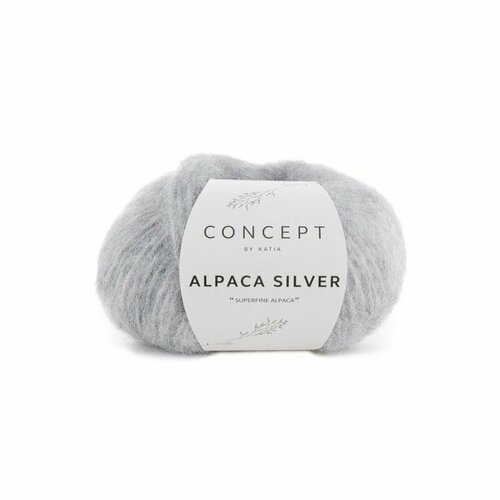 Пряжа для вязания Katia Alpaca Silver (255 Light grey-Silver) пряжа для вязания katia alpaca silver 271 ruby silver