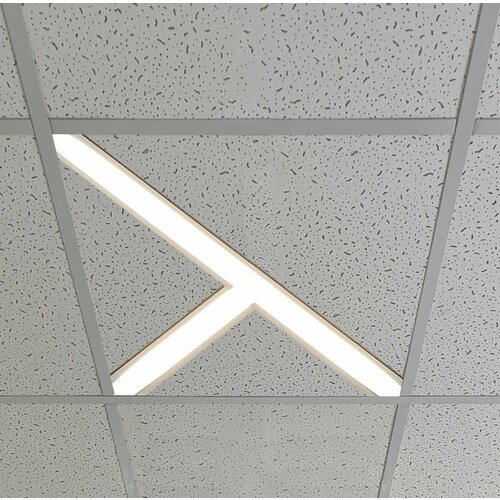 Светильник светодиодный линейный для подвесного потолка армстронг 48Вт, 595х595мм, Т-образный, диагональный