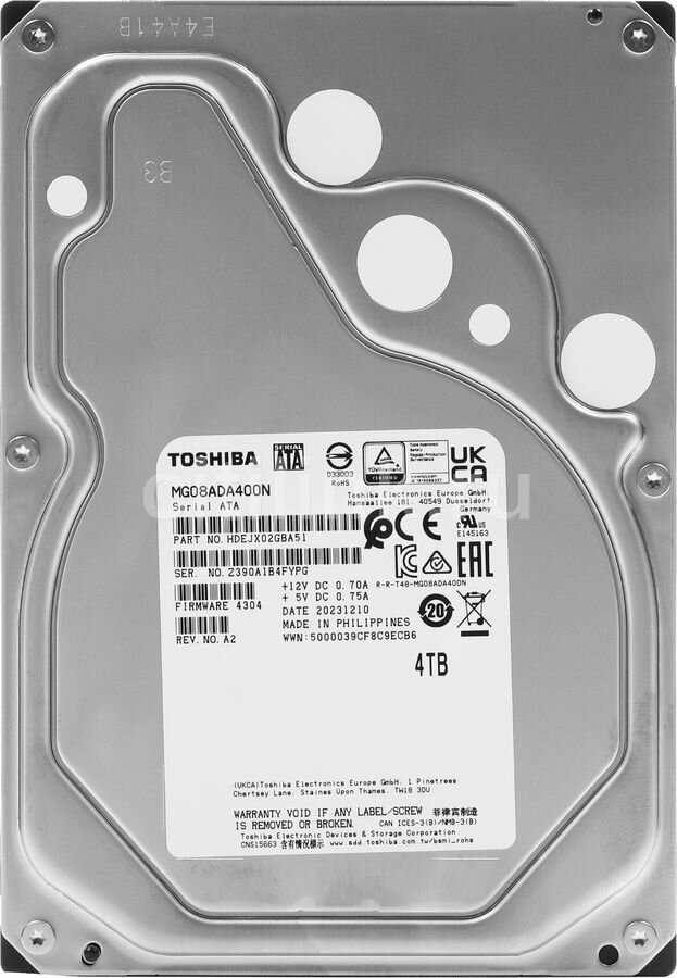 Жесткий диск Toshiba Enterprise Capacity MG08ADA400N