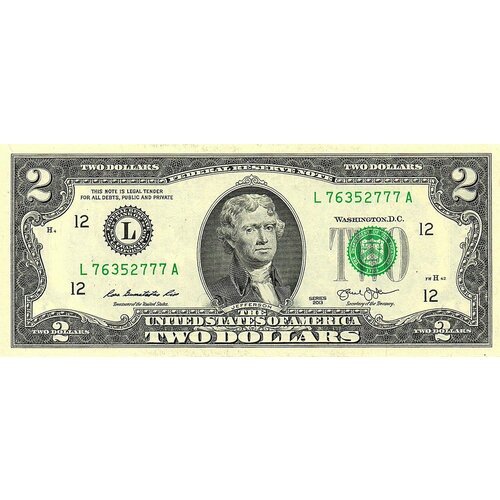 2 доллар 2013 г США № 2777 2 доллара сша 1995 года