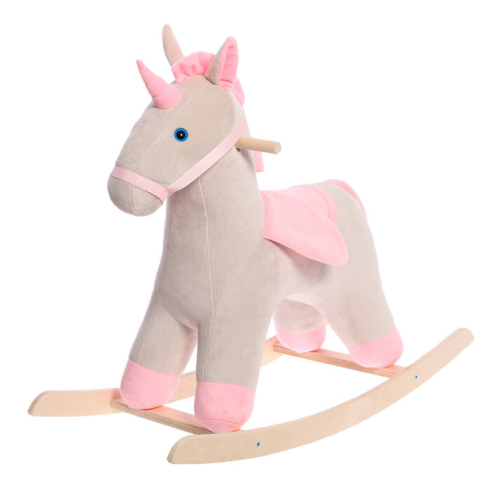 Нижегородская игрушка Качалка «Единорог», цвет серо-розовый