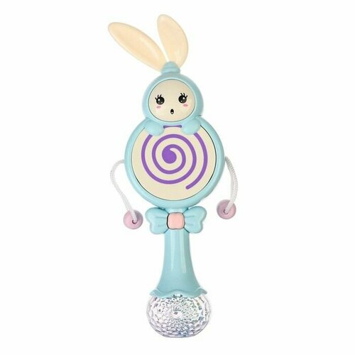 Погремушка музыкальная Зайка барабан эластичные ушки 1819₽