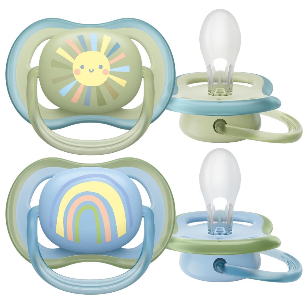 Philips Avent Пустышка Ultra Air SCF085/58 в комплекте с футляром для хранения и стерилизации 0-6 мес 2 шт