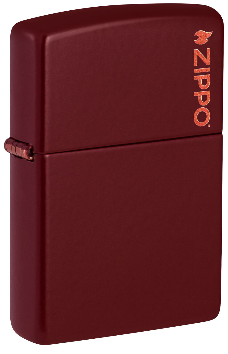 Оригинальная бензиновая зажигалка ZIPPO Logo с покрытием Merlot, латунь/сталь, бордовая, глянцевая, 38x13x57 мм, не заправленная