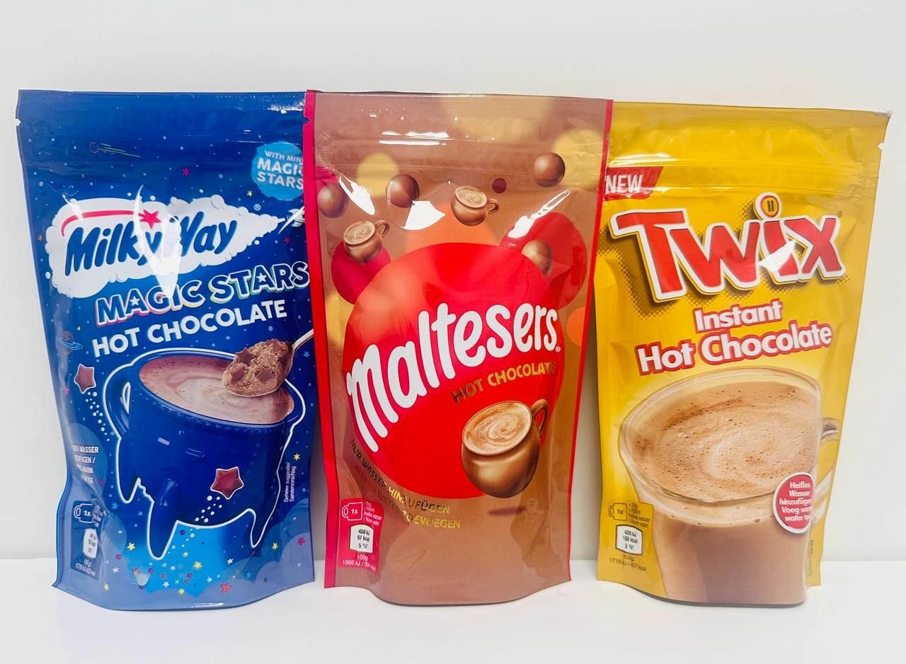 Горячий шоколад Милки Вей, Мальтизерс, Твикс / Hot Chocolate Milky Way, Maltesers, Twix, 3 штуки по 140 г