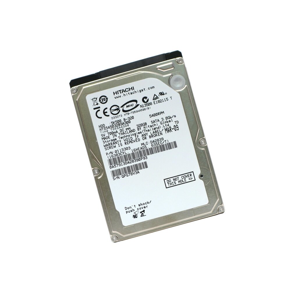 Винчестер 2,5" 320Gb SATA Hitachi Travelstar 5K500 B-320 HTS545032B9SA00, p/n:0J13303