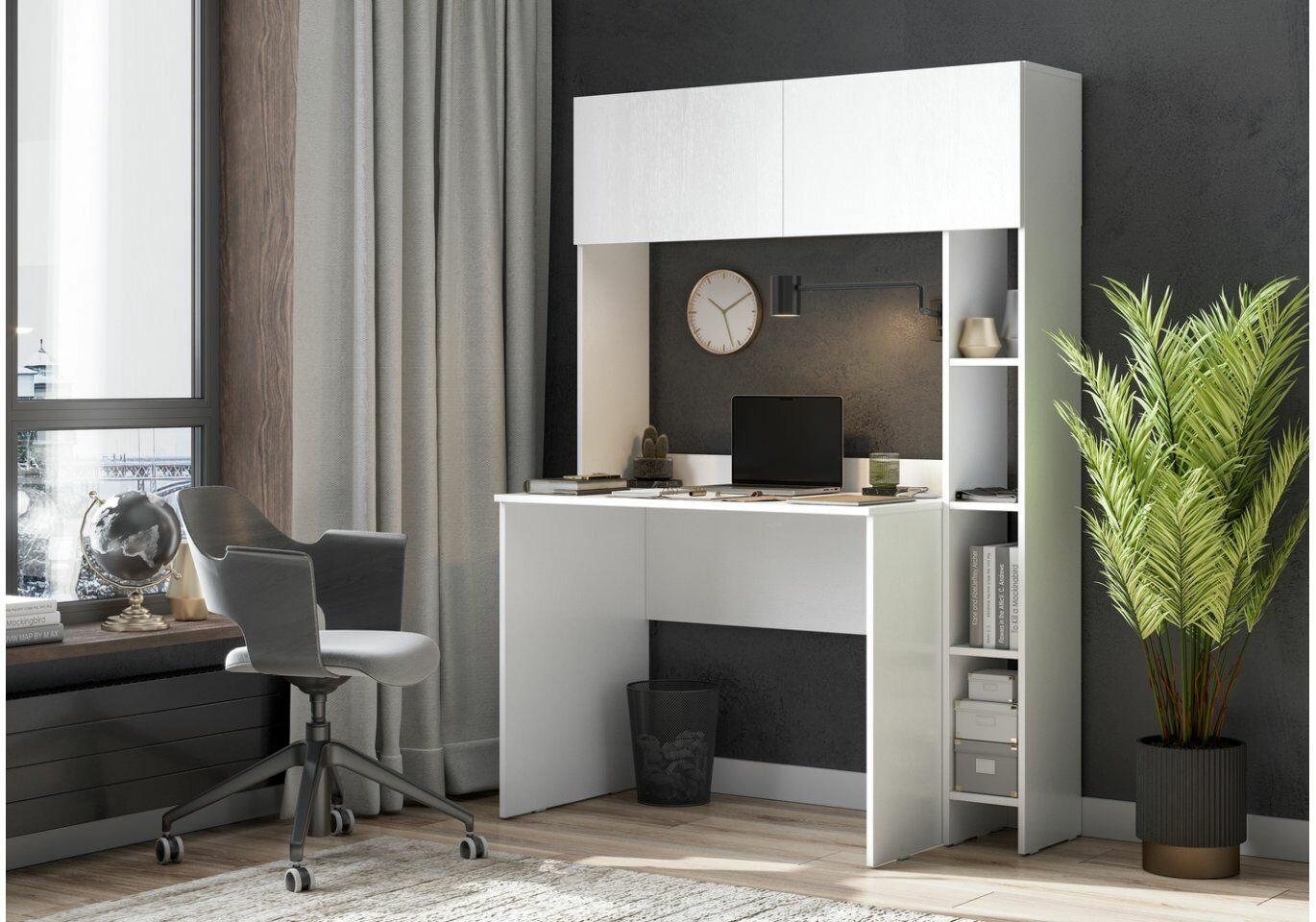 фото Стол письменный "Майнд-02" - дуб крафт белый