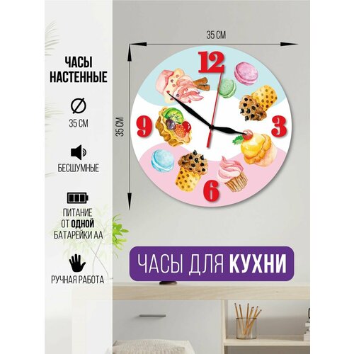 Часы настенные десерт, часы интерьерные для кухни, часы декоративные на кухню