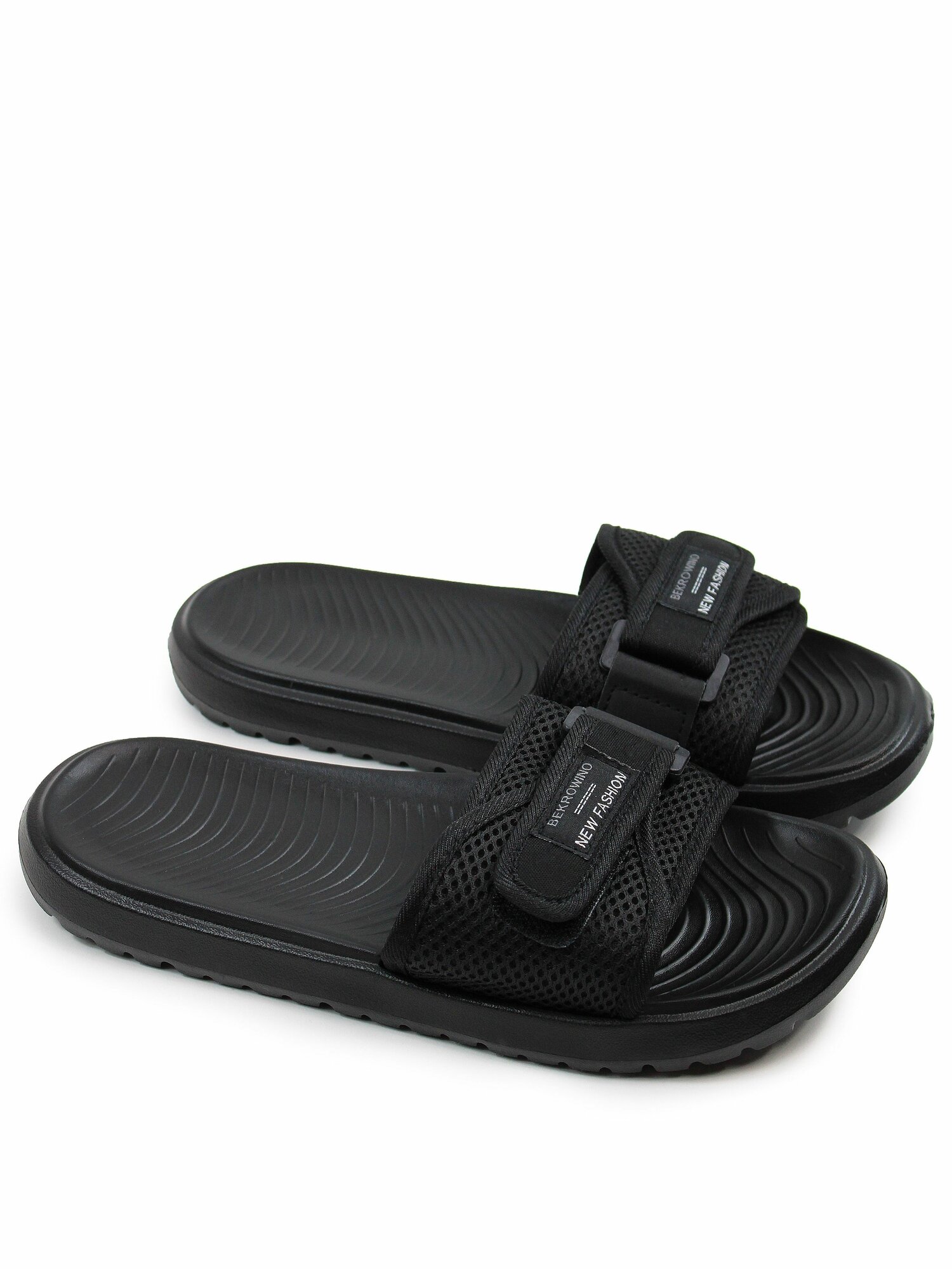 фото Сланцы мужские пляжные на липучке / шлепки летние / шлепанцы резиновые из эва / тапочки для улицы / тапки мужские домашние