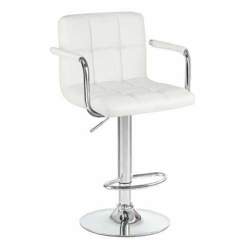 Барный стул со спинкой и ручками Квадро, белый