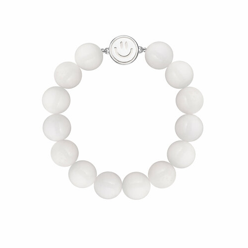 Браслет WANNA?BE!, размер 19.5 см, серебряный/белый