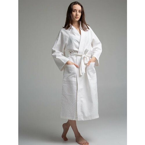 Халат , размер 60, белый кимоно мужское пижама мужская одежда пикантный мужской халат для душа вафельный халат мужские наряды банный халат 21037