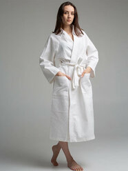 Вафельный халат банный Вологда Кимоно размер 48 L-XL