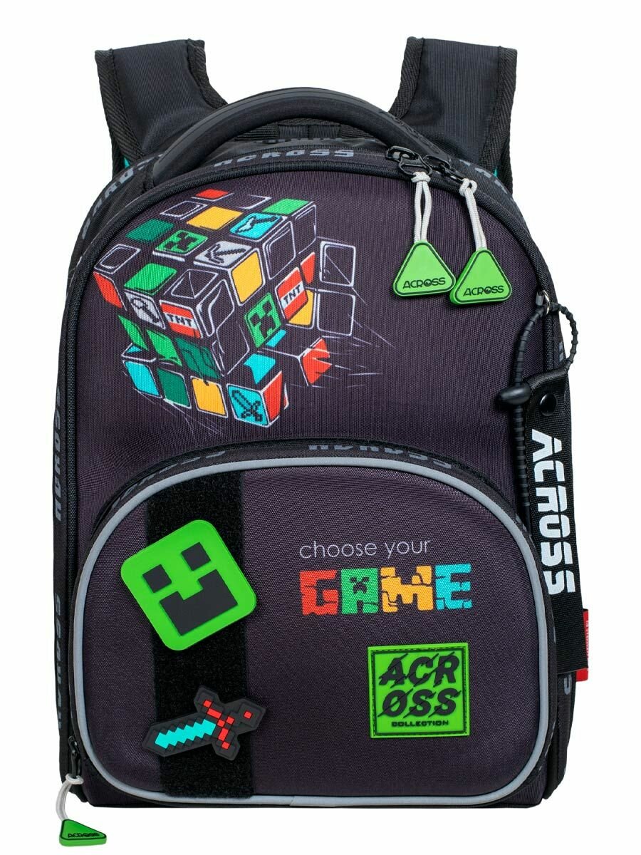 фото Ранец школьный для мальчика ACROSS. Рюкзак дошкольный с анатомической спинкой. Портфель.