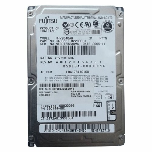 Жесткий диск Fujitsu CA06531-B22000C1 40Gb 5400 IDE 25 HDD 7010₽