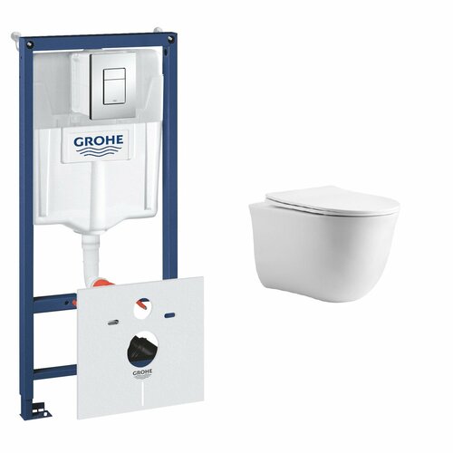 Комплект инсталляции GROHE Rapid SL с унитазом Aquatek классик и сиденьем с микролифтом (NW0146/S) рамная инсталляция grohe rapid sl 38528001 синий