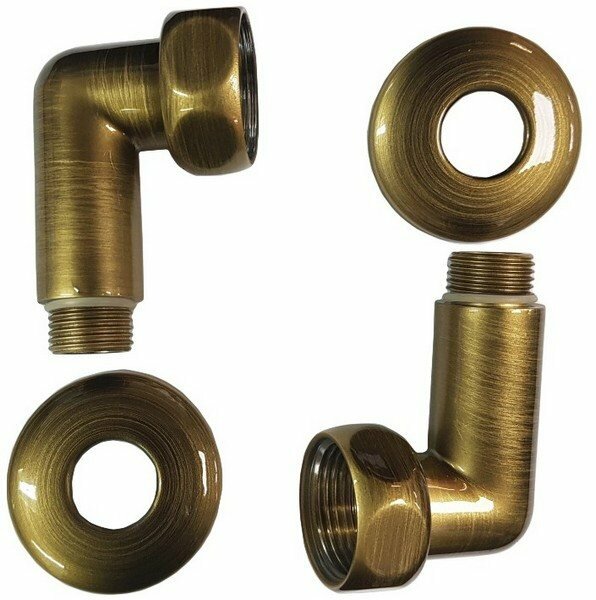 фото Американка для полотенцесушителя Ника угловая 1х1 Г/Ш 741SCH1010 бронза