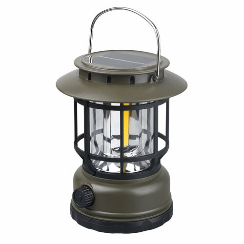 Фонарь для кемпинга на солнечной батарее Solar Outdoor Camping Lantern, зеленый