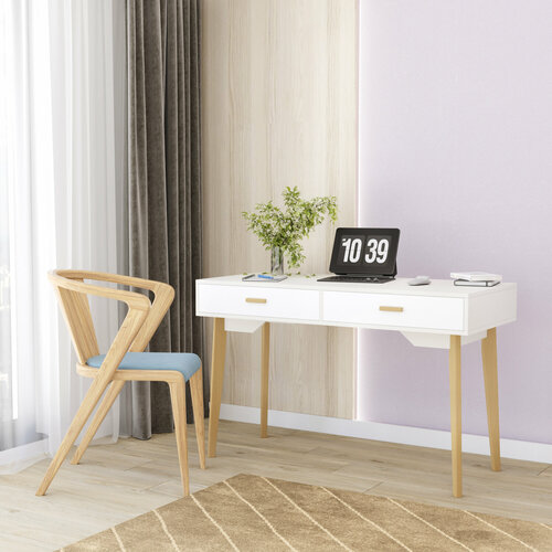 Стол письменный Ковентри белый аляскабелый матовый 120х54х77 9990₽