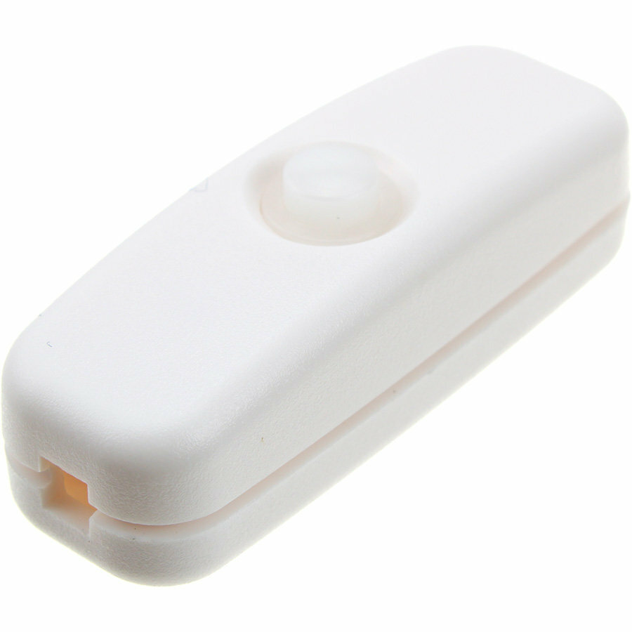 фото Выключатель сетевой для БРА черный 15*15*45мм, проходной, белый