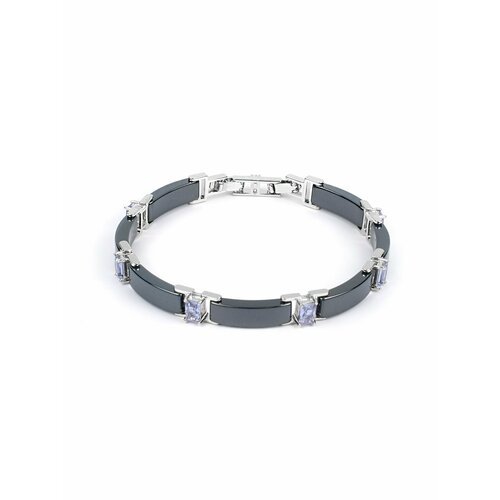 Браслет Bijuton, керамика, александрит синтетический, черный, серебристый