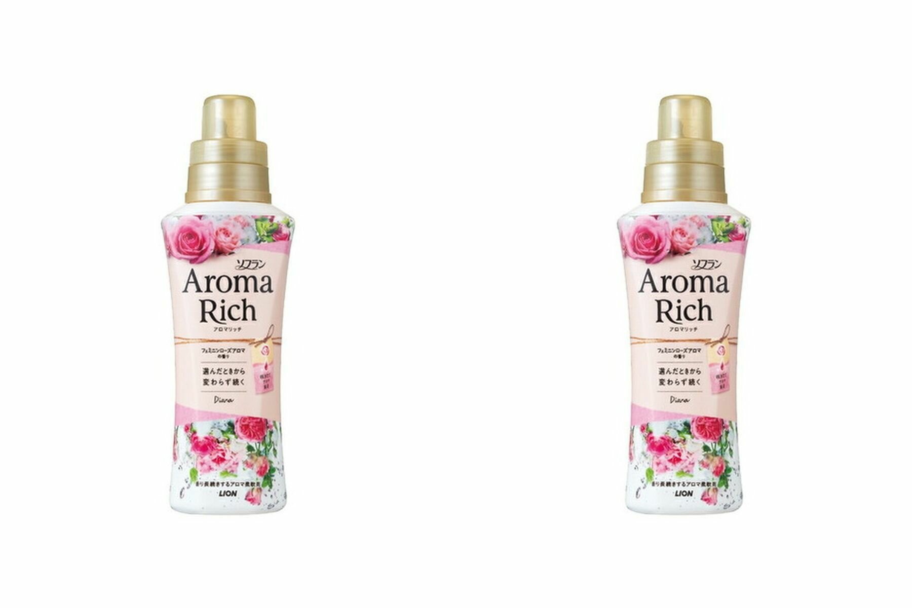 Lion Ополаскиватель для белья дезодорирующий Aroma Rich, Diana, с натуральными ароматическими маслами, 520 мл, 2 шт.