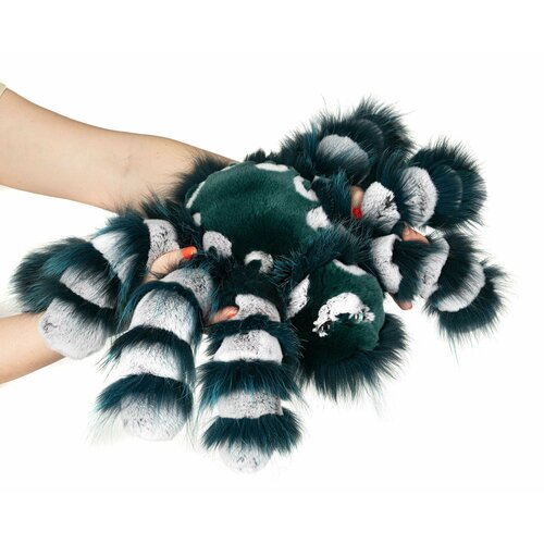 Мягкая игрушка большой паук из натурального меха Тарантул зеленый 20000₽