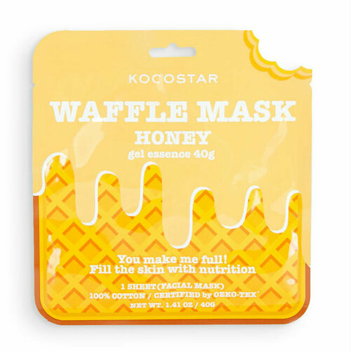 Kocostar Маска для лица Waffle Mask Honey Медовое удовольствие питательная 40 г 1 шт вафельная маска для лица медовое удовольствие waffle mask honey 40г