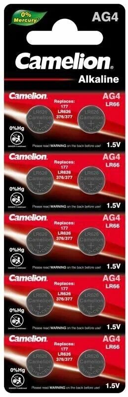 Батарейка Camelion AG4, в упаковке: 10 шт.