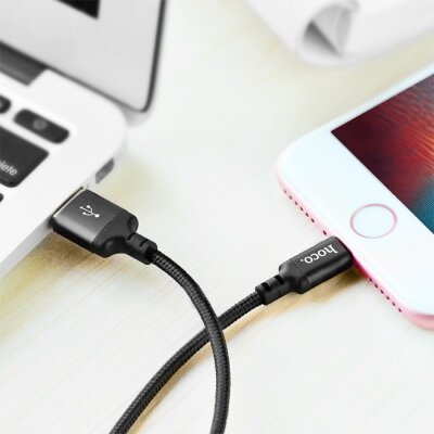 Кабель USB Hoco X14 Times speed Lightning, 2 м, черный