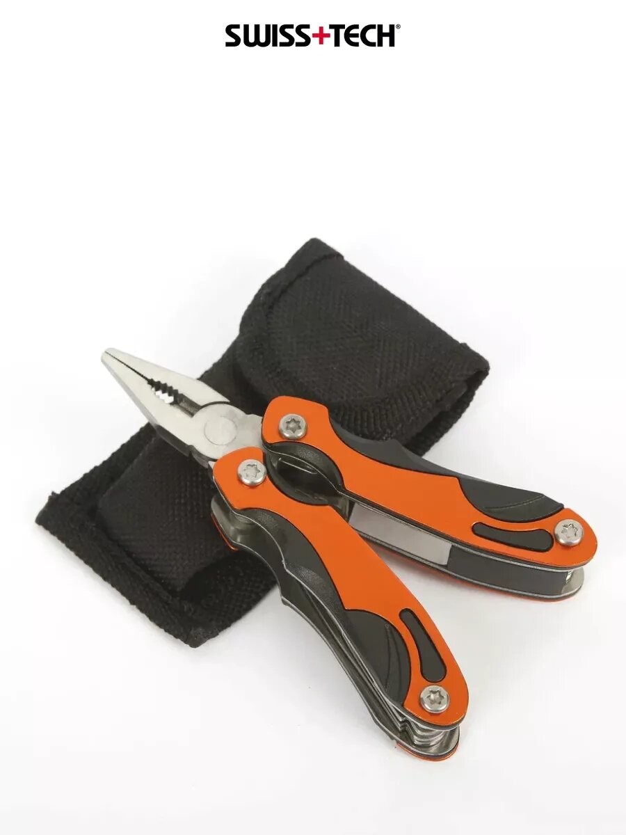 Мультитул плоскогубцы 12 в 1 ST36019, SWISS+TECH, цвет оранжевый/черный — фото 1