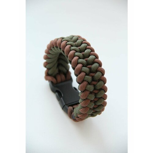 Плетеный браслет, 1 шт., размер 22 см, размер XL, коричневый/зеленый