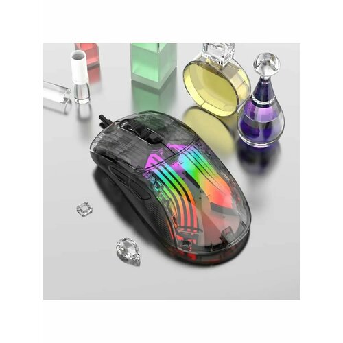 Игровая мышь проводная прозрачная VOROTEX DIAMOND черный 181000₽