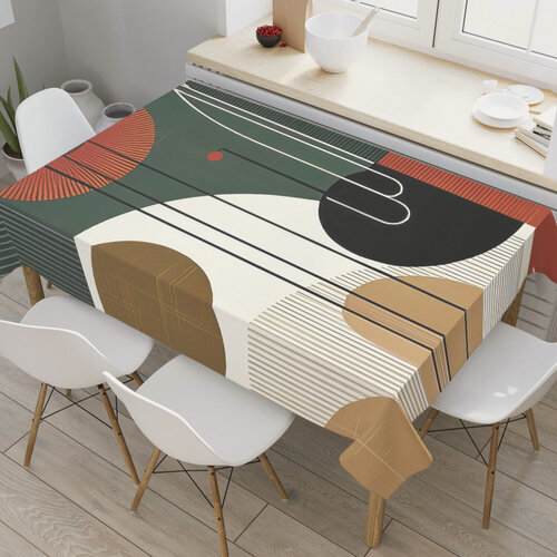 Изображение товара Прямоугольная водоотталкивающая скатерть на стол "Красочные фрагменты" 120х145, JoyArty