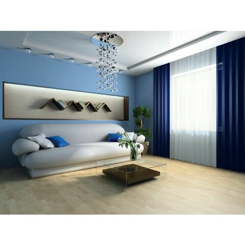 Обои синие однотонные без подгона флизелиновые моющиеся 109 в детскую комнату спальню гостиную 1,06*10 м