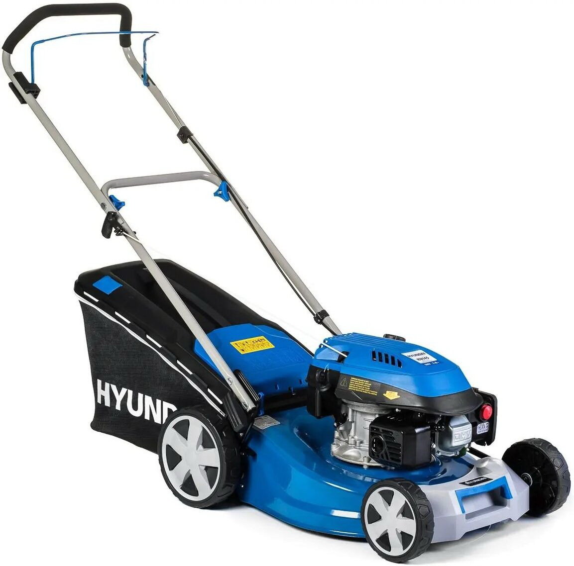 фото HYUNDAI [L 4620] Бензиновая газонокосилка {двигатель Hyundai ICV145,4-х такт, 3.8 л. с./145 см3, Ширина среза 45,7 см, Высота среза 25-75 мм, 23,5 кг }