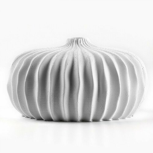 Ваза для цветов декоративная белая дутая 10620647 472₽