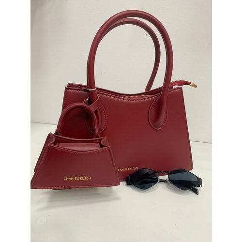 Сумка , фактура гладкая, красный