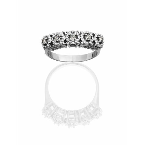 Кольцо помолвочное Гатамов белое золото 585 проба родирование бриллиант размер 21 белыйсеребристый 70000₽