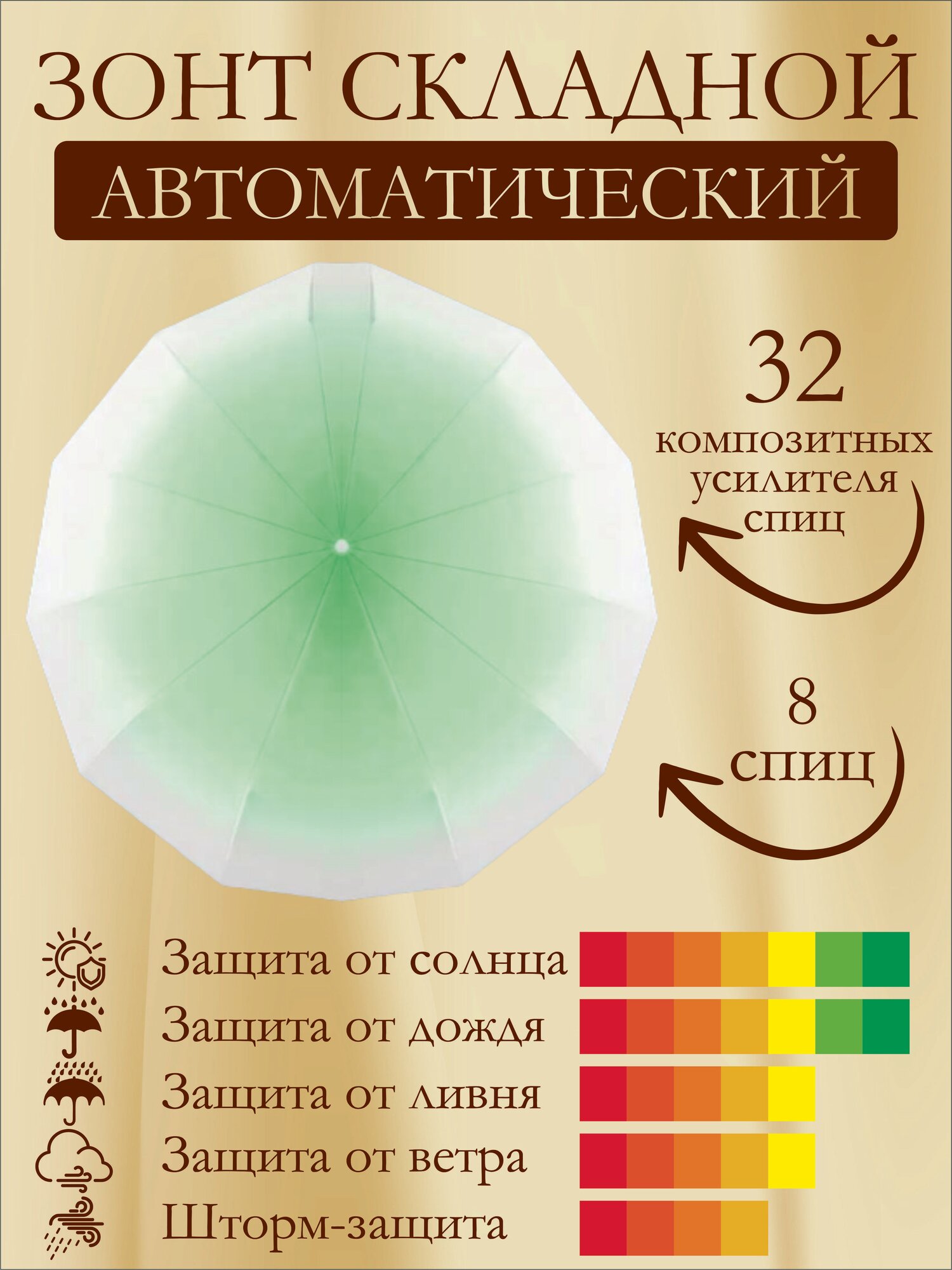 Зонт Pakhta tex, белый
