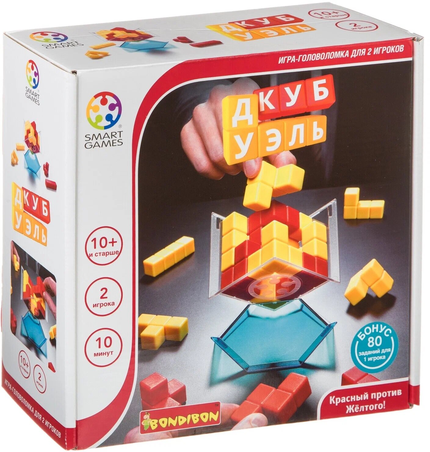 Настольная игра Bondibon "Куб Дуэль", развивающая, пластик, разноцветная — фото 1