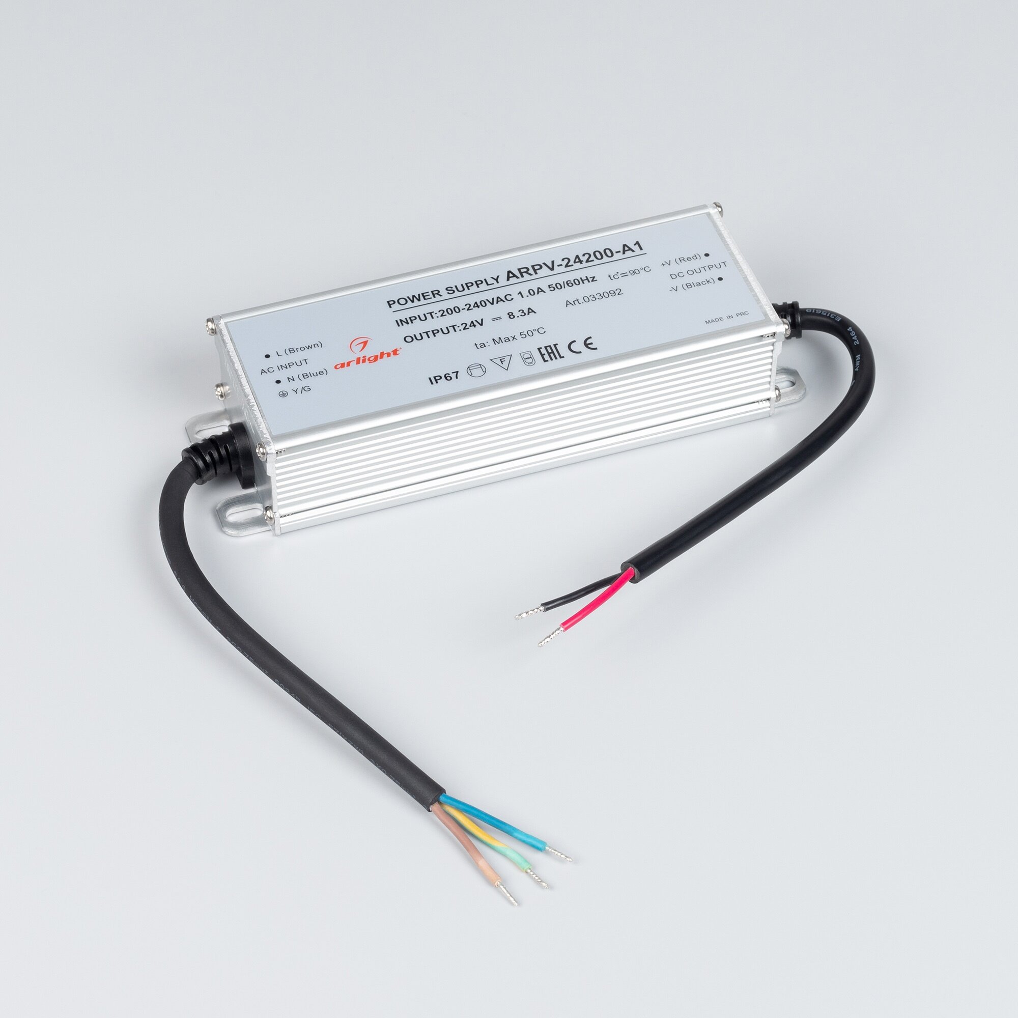 Блок питания ARPV-24200-A1 (24V, 8.3A, 200W) (Arlight, IP67 Металл, 3 года) — фото 1