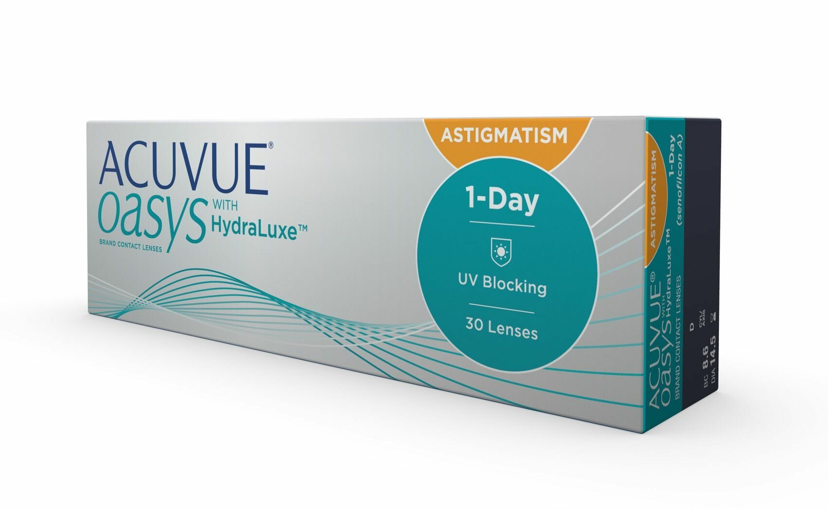 Изображение ACUVUE Астигматические линзы 1 Day Acuvue Oasys Hydraluxe For Astigmatism (30 шт), -4.25, 8.5, -0.75, 20