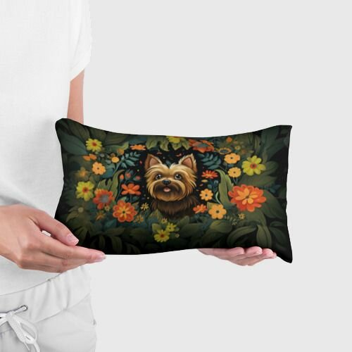 Йоркширский терьер в стиле фолк Арт Подушка — фото 1