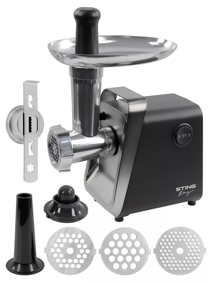 Мясорубка STINGRAY ST-MG2501A черный/матовый хром